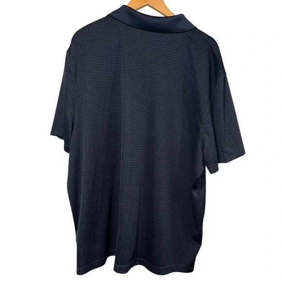 Haggar In Motion Mens XXL Blue Geometric Diamond Print Performance Polo #320 - Picture 2 of 7